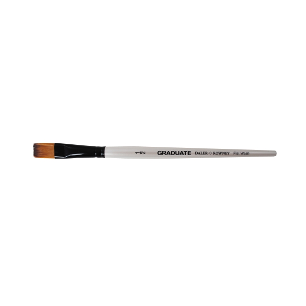 Daler Rowney Graduate Pincel Multitecnica - Pelo Sintetico - Mango Corto - Plano Lavis 1/2" · Pack de 3 uds.