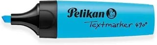 Pelikan Subrayador Textmarker 490 - Base de Agua - 3 Anchos de Trazo - Color Azul Fluorescente · Pack de 10 uds.