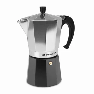 Orbegozo KFM 930 Cafetera de Aluminio Aromas en Familia - Capacidad para 9 Tazas - Utilizable en Cocinas a Gas - Electricas y Vitroceramica - Mango Ergonomico - Facil Limpieza - Valvula de S
