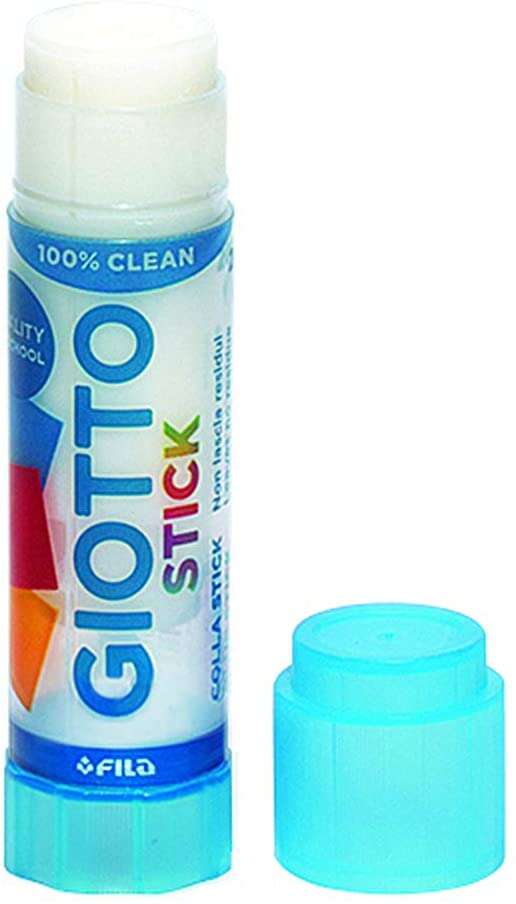 Giotto Stick Barra de Pegamento Grande - Capacidad 40gr - Sin Disolventes - Secado Rapido - Apto para Uso Escolar · Pack de 12 uds.