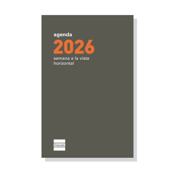 Finocam P394 Recambio para Agenda Plana - Anual 2026 - Formato Pl3 - 83x5x127mm - Semana Vista Horizontal - Color Verde Oscuro