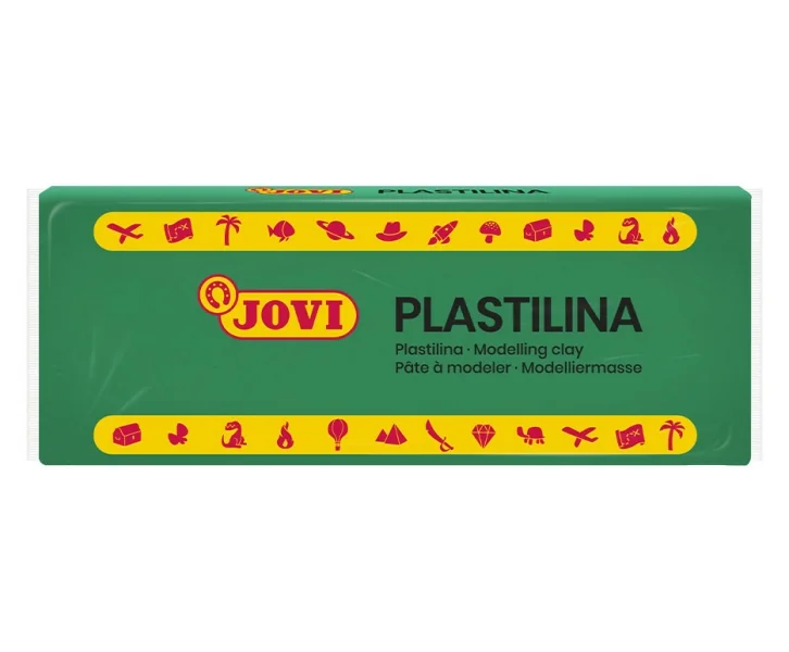 Jovi Caja de 15 Pastillas de Plastilina 150gr - Pasta Vegetal - No Se Seca - sin Gluten - Inocua - Facil de Moldear - Ideal para Figuras Voluminosas - Color Verde
