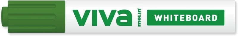 Molin Viva Rotulador para Pizarra Blanca - Punta Redonda de Fibra Sintetica - Trazo 3mm - Tinta con Base de Alcohol - Color Verde · Pack de 12 uds.