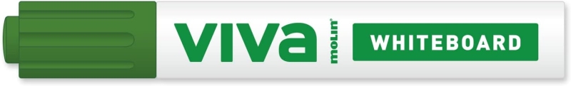Molin Viva Rotulador para Pizarra Blanca - Punta Redonda de Fibra Sintetica - Trazo 3mm - Tinta con Base de Alcohol - Color Verde · Pack de 12 uds.
