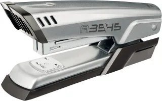 Maped Half Strip A-3545 Grapadora Metalica de Sobremesa - Hasta 25 Hojas a la Vez - Admite Grapas 24/6 y 26/6 - Grapado Abierto y Cerrado - Color Gris Metalizado