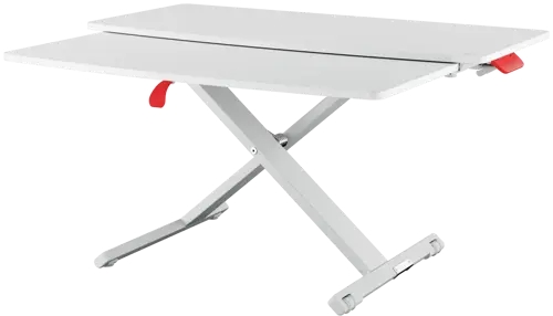 Leitz Ergo Cosy Convertidor de Escritorio con Bandeja Deslizante - Para Cambiar de sentado a de Pie - Ajuste de Altura Neumatico - Escritorio de 80x42cm - Color Gris