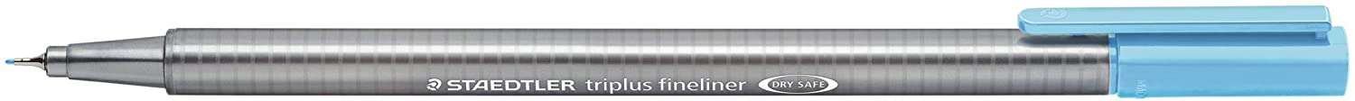 Staedtler Triplus Fineliner 334 Rotulador de Punta Fina - Trazo de 0.3mm - Tinta Base de Agua - Color Azul Agua · Pack de 10 uds.