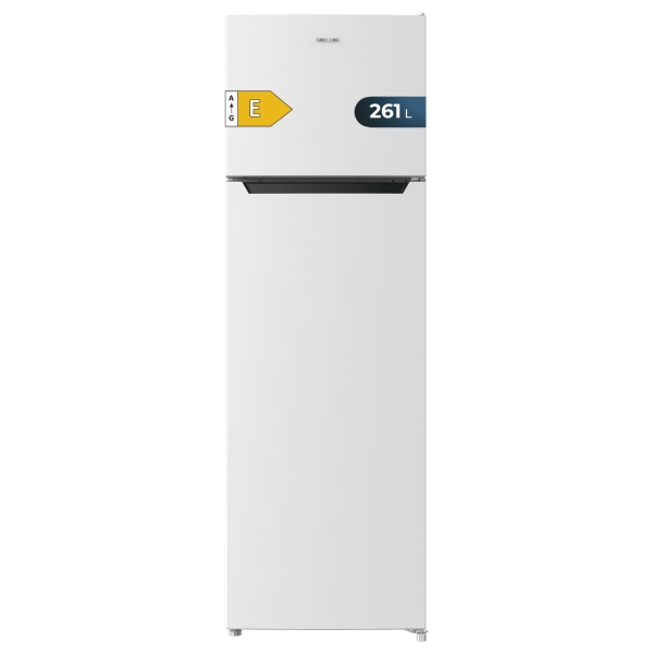 Cecotec Bolero CoolMarket 2D 261 White E Frigorifico Dos Puertas - Capacidad 261L - Defrost - Congelacion Ultrarapida - Display Interior - Puerta Reversible - Clase E - 54x54x169.3cm - Color