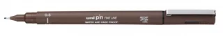 Uni-ball PIN05-200 Rotulador Calibrado - Punta Poliacetal 0.5mm - Ancho de Trazo 0.5mm - Tinta Pigmentada Resistente al Agua y Luz - Color Sepia · Pack de 12 uds.