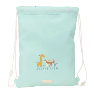 Safta Pandi Saco Plano - Bolsillo con Cremallera - Cierre con Cordones - 3L - 260x10x340mm - Color Menta