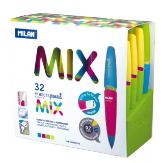 Milan Capsule Mix Expositor con 32 Portaminas 0.7mm - Dureza 2B - Colores Surtidos