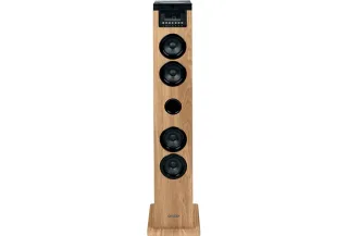 Thomson Cosy DS122CD Torre de Sonido 60W Bluetooth 5.0 - Reproductor de CD - Entrada AUX 3,5mm, USB y Lector de Tarjetas SD/MMC - Mando a Distancia - Color Madera/Negro