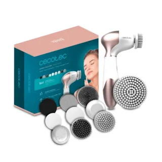 Cecotec Bamba FaceCare TotalClean Cepillo Inalambrico 9 en 1 - Cuidado Facial - Giro 360º - Ergonomico - Limas y Esponjas Surtidas - Bolsa de Viaje - Mango Antideslizante - Cerdas Suaves - C