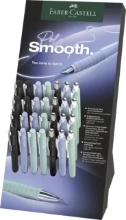 Faber-Castell Poly Expositor con 12 Boligrafos Poly Ball y 16 Plumas Estilograficas Poly Pen - Clip de Metal - Colores Surtidos