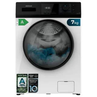 Cecotec Bolero Dresscode 7410 Inverter A Lavadora de Carga Frontal - 7kg - Centrifugado 1200rpm - Temperatura Regulable - Seguro Infantil - Motor Inverter - Inicio Programable - Color Blanco