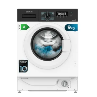 Cecotec Bolero dresscode 940 BI Inverter A Lavadora Integrable - Capacidad 9kg - Velocidad 1350rpm - Pantalla LED - Display LED - Motor Inverter - 16 Programas - Color Blanco y Negro