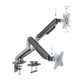 Tooq DB4132TNR-G Soporte mesa 2 monitor/tv 17-32"