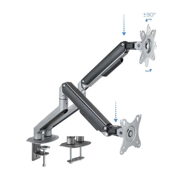 Tooq DB4132TNR-G Soporte mesa 2 monitor/tv 17-32"