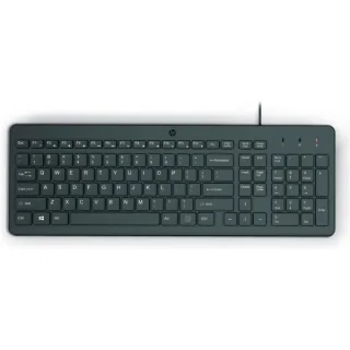 HP 150 Teclado USB - Patas Ajustables - Indicadores LED (Num/Caps) - Fabricado con Plastico Reciclado - Color Negro