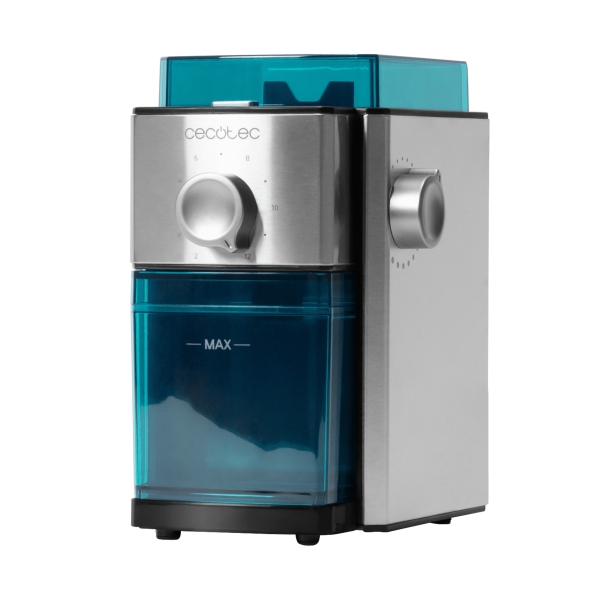 Cecotec SteelMill 2000 Adjust max Molinillo de Cafe Electrico - 150W - Capacidad 250g - Acero Inoxidable - Apto para Lavavajillas - 17 Niveles de Molienda - Color Acero