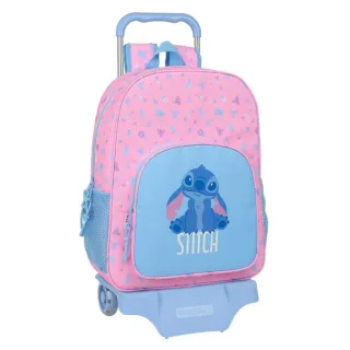 Safta Stitch Bright Mochila con Carro - Bolsillos Laterales - Tirador Doble - Bolsillo Frontal - Hombreras Acolchadas - Asa Superior - Mochila Extraible - Ruedas de Goma - 330x140x420mm - Co