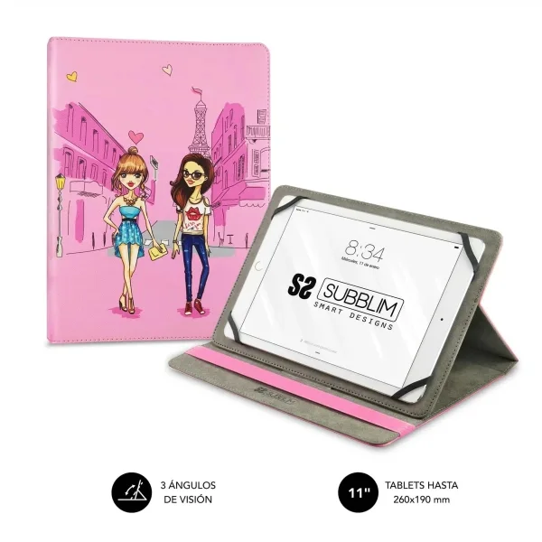 Subblim Funda Tablet Universal Trendy 9.6" a 11" - Posicion Stand con 2 Angulos de Vision - Soporte Antideslizante - Colores Varios