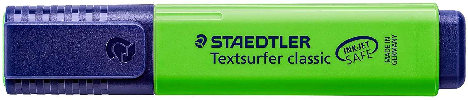 Staedtler Textsurfer Classic 364 Marcador Fluorescente - Punta Biselada - Trazo entre 1 - 5mm - Tinta con Base de Agua - Color Verde · Pack de 10 uds.