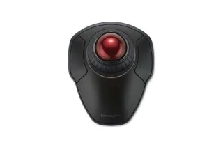 Kensington Orbit Raton Trackball Inalambrico Dual Bluetooth 3.0 y 2,4GHz 1600dpi - Anillo de Desplazamiento - Bola de 40mm - Reposamuñecas Extraible - Uso Ambidiestro - Color Negro/Rojo