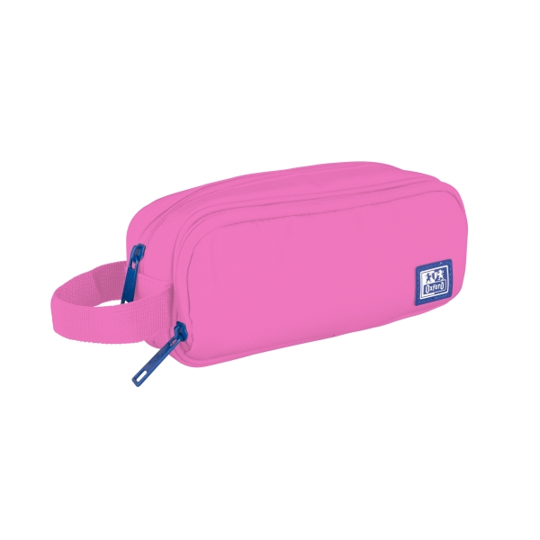 Oxford B-Smart Estuche Portatodo - 3 Compartimentos - Asa Lateral - Fabricado en Material Reciclado - Color Rosa