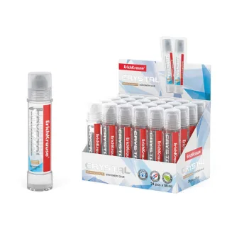 Erichkrause Crystal - Pegamento de Oficina de Alta Transparencia - Aplicador de Silicona Suave - No Toxico - Resistente al Frio - Color Transparente · Pack de 24 uds.