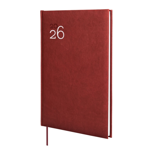Finocam Dynamic Milano Agenda Profesional - Anual 2026 - Tapa Dura Acolchada - Formato Y11 - 168x19x245mm - Semana Vista en Vertical - Color Burdeos