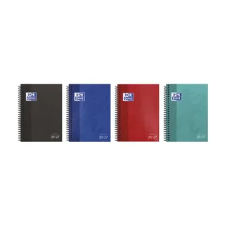 Oxford School Agenda Escolar con Espiral - Castellano - Tapa Extradura - Formato Octavo - Semana Vista - Acabado Brillante - Colores Surtidos · Pack de 8 uds.