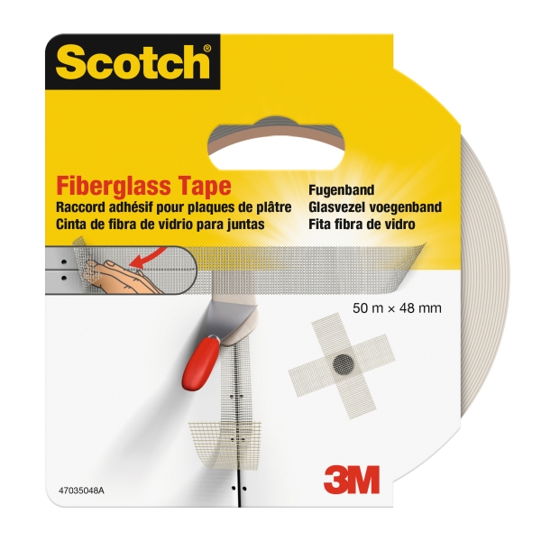 Scotch Cinta Adhesiva para Yeso - 48mm x 50m - Fibra de Vidrio - Color Blanco
