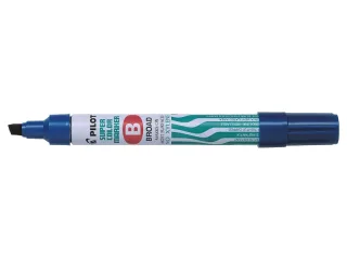 Pilot Super Color Rotulador Permanente Multisuperficie - Punta Biselada de Fibra - Tinta Base Alcohol Libre de Xileno - Cuerpo Metalico - Color Azul · Pack de 12 uds.