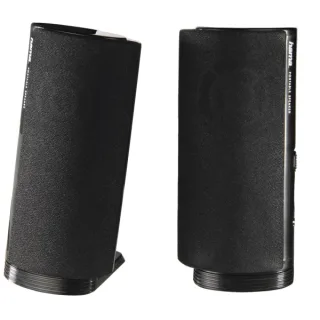 Hama Altavoces de Sobremesa - Cable de 115cm - Frecuencia hasta 20GHz - Jack 3.5mm - USB-A - 7x 6.7x14.5cm - Color Negro
