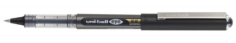 Uni-ball Eye Ultra Micro UB-150-38 Boligrafo de Tinta Liquida - Punta de Bola 0.38mm - Tinta Resistente al Agua y Luz - Sistema de Control de Tinta - Color Negro · Pack de 12 uds.