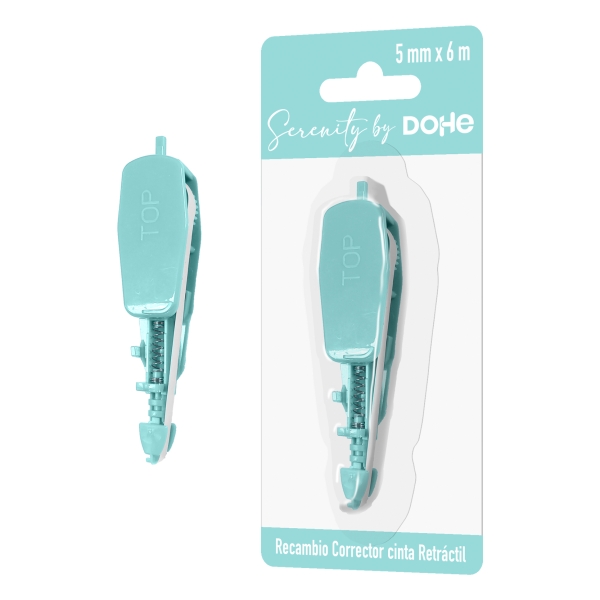 Dohe Serenity Recambio de Cinta Correctora - 5mm x 6m - Retractil - Color Verde · Pack de 10 uds.