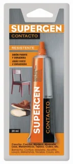 Supergen Contacto Pegamento 20ml - Secado Rapido - No Contiene Tolueno - Color Amarillo