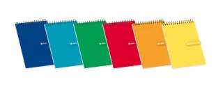 Enri Bloc de Notas Espiral Tapa Blanda 16º 4x4 - Hojas Cuadriculadas - Tamaño Compacto - Ideal para Apuntes y Dibujos · Pack de 10 uds.