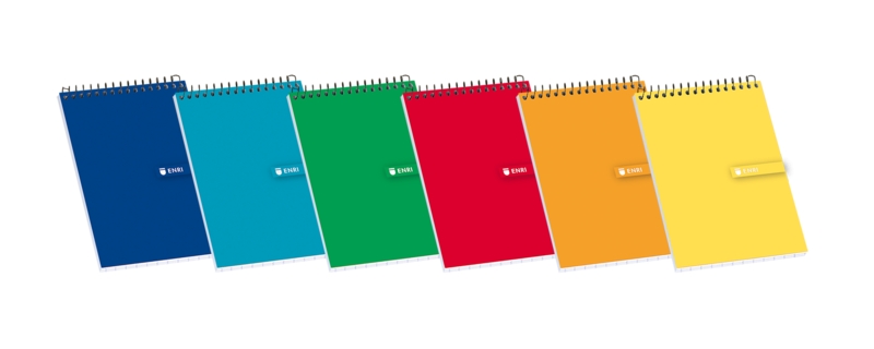 Enri Bloc de Notas Espiral Tapa Blanda 16º 4x4 - Hojas Cuadriculadas - Tamaño Compacto - Ideal para Apuntes y Dibujos · Pack de 10 uds.