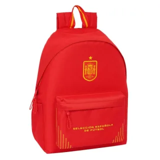 Safta Seleccion Española de Futbol Mochila para Portatil hasta 14.1" - Bolsillo Frontal - Portabotellas - Doble Tirador - Hombreras Ergonomicas - Asa Superior - 17.30L - 310x130x430mm - Colo
