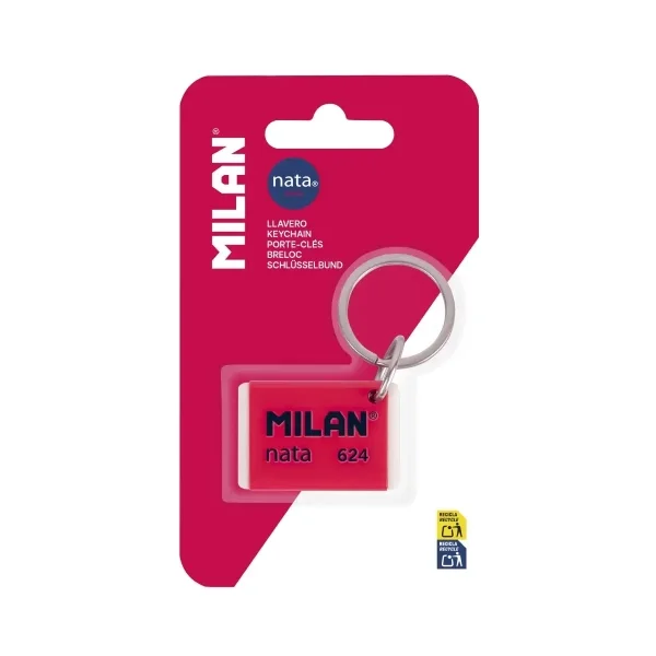 Milan Nata 624 Llavero con Forma de Goma Nata 624 - Util como Llavero o para Decorar tu Mochila