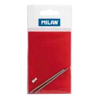 Milan Recambio para Boligrafo Multifuncion - Tinta Azul - Tinta Roja - Goma de Borrar - Colores Surtidos
