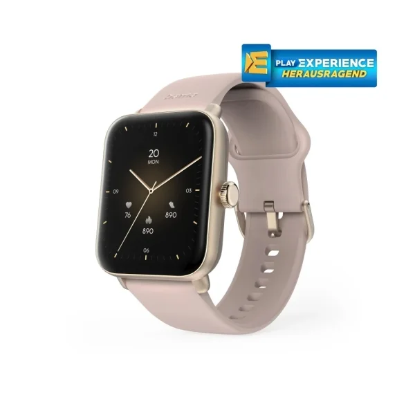 Hama 6010 Reloj Inteligente Smartwatch - Bluetooth 5.3 - Bateria 350mAh - Pantalla TFT 1.65" - IP68 - Soporta hasta 3 Atm - Pulsera de Silicona - GPS Integrado - 3.6x1.3x4.9cm - Color Rosa Palido