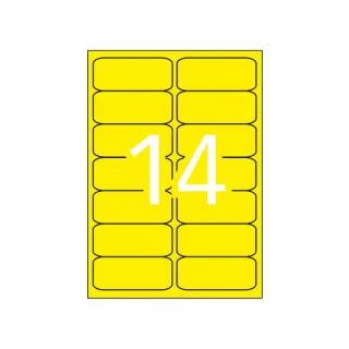Apli Etiquetas Amarillo Fluorescente Permanentes 99.1 x 38.1mm 20 Hojas