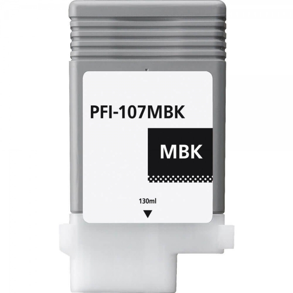 Canon PFI107 Negro Mate Cartucho de Tinta Pigmentada Generico - Reemplaza 6704B001/PFI-107MBK