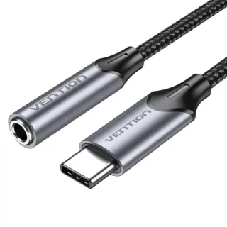 Vention Adaptador Audio Jack 3.5mm Hembra a USB-C - 0.10m - Color Gris
