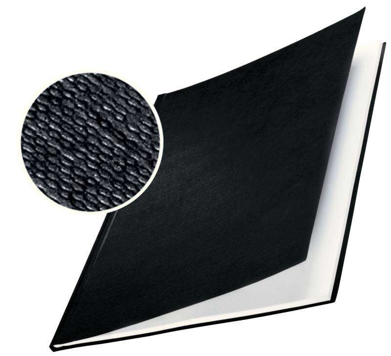 Leitz Pack de 10 Tapas Rigidas Impressbind 7mm - Capacidad de 36-70 Hojas A4 - Encuadernacion de Alta Calidad - Exterior Superficie de Lino Lacada - Papel Blanco sin Acido - Color Negro