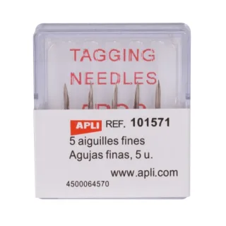 Apli Pack de 5 Agujas de Recambio para Etiquetadoras Textiles Finas - Compatibles con Pistola Textil Modelo 101546 y Navetes Modelos 101572 y 101573