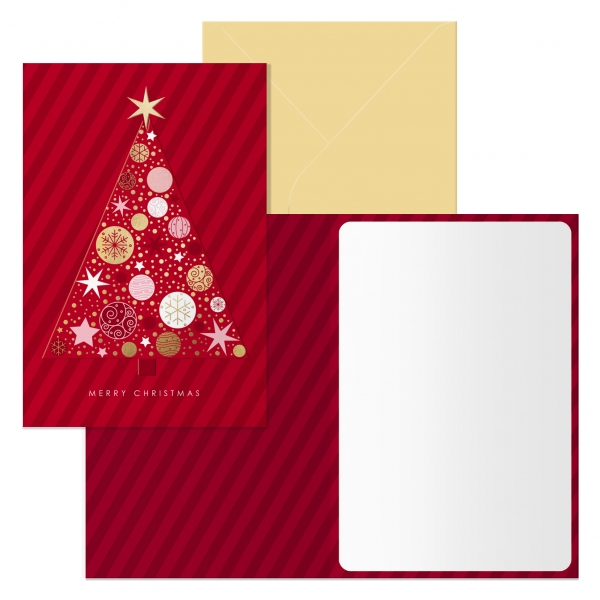 Dohe Abeto Pack de 6 Tarjetas de Felicitacion Navideña con Sobre - Tamaño Cerrada 11.5x17cm, Abierta 23x17cm - Papel Offset - Impresas a todo Color